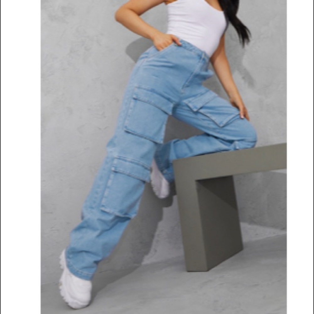 Denim Cargo Pants